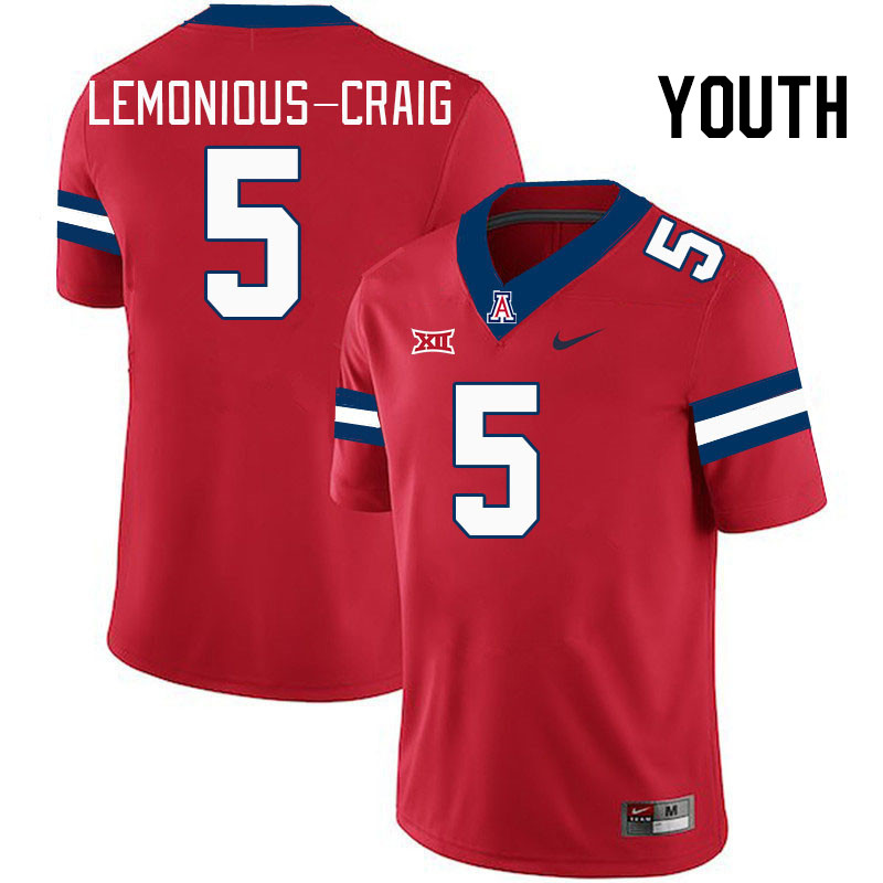 Youth #5 Montana Lemonious-Craig Arizona Wildcats Big 12 Conference College Football Jerseys Stitche